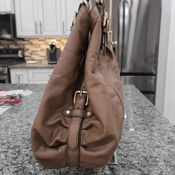 MCM Visetos Brown Leather Hobo Bag With COA - Picture 5 of 16